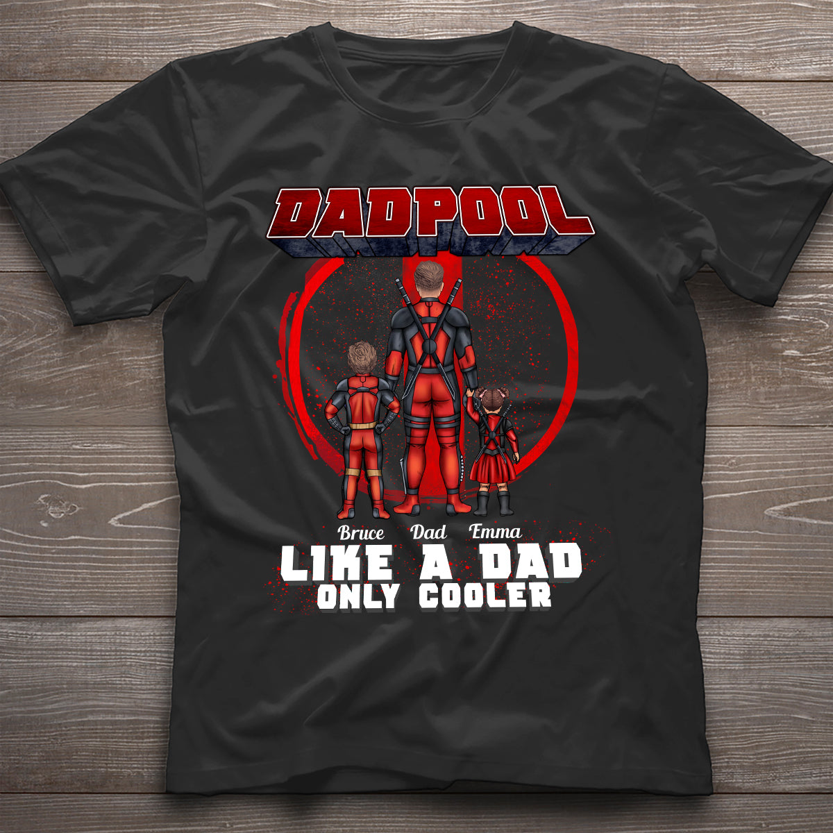 Dadpool Like A Dad Only Cooler - Personalized Marvelous Universe T-shirt and Hoodie