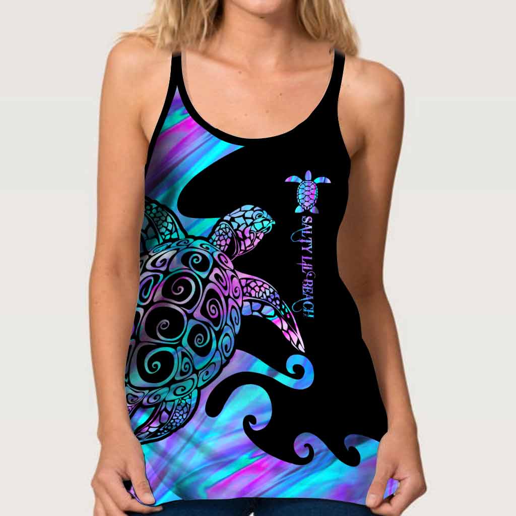 Salty Lil' Beach  - Turtle Cross Tank Top