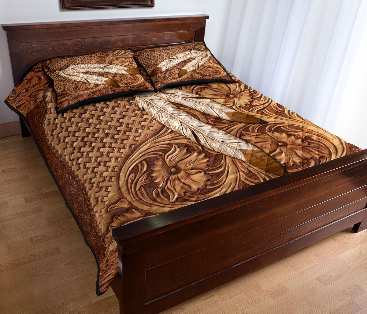 Native American India Feather American Indian Quilt Set 0622