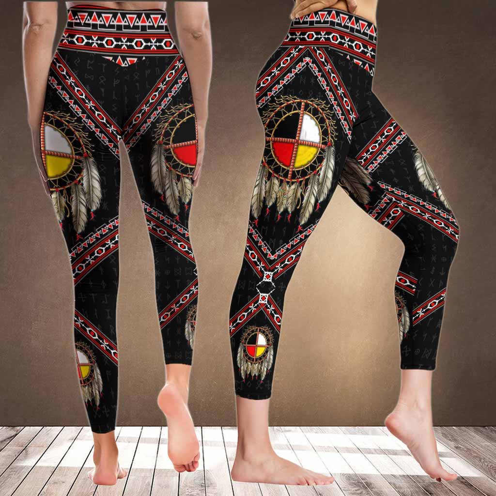 Indigenous Feather Native American - American Indian Leggings