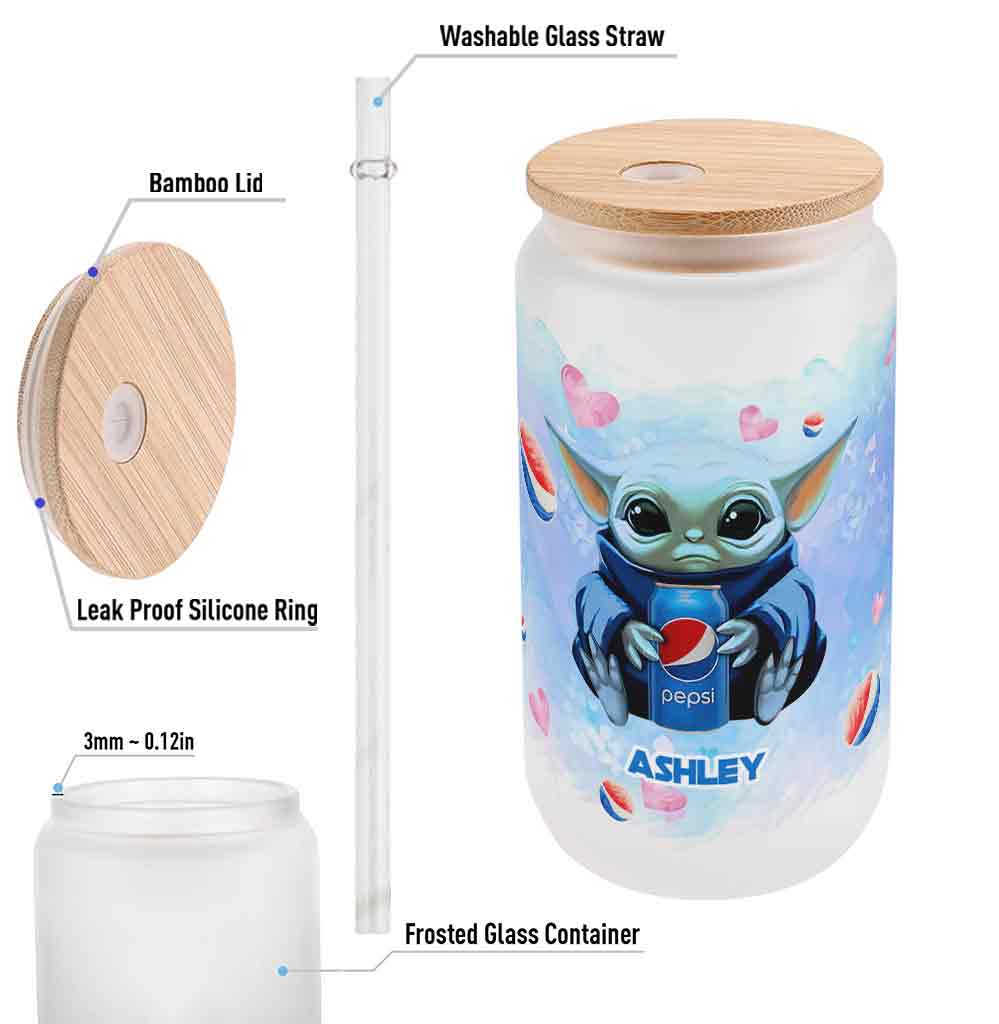 Just A Girl Who Loves - Personalized Blue Soft Drink Can Glass