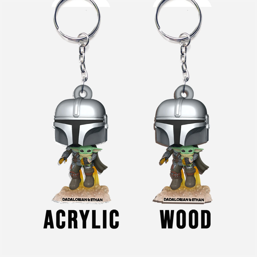 Dadalorian - Personalized The Force Keychain (Printed On Both Sides)