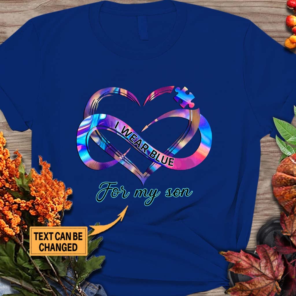 I Wear Blue - Autism Awareness Personalized T-shirt And Hoodie