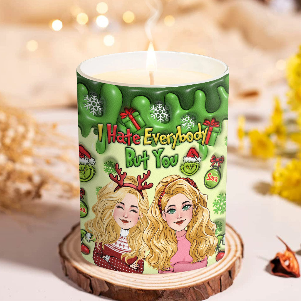 I Hate Everybody But You - Personalized Bestie Candle With Wooden Lid