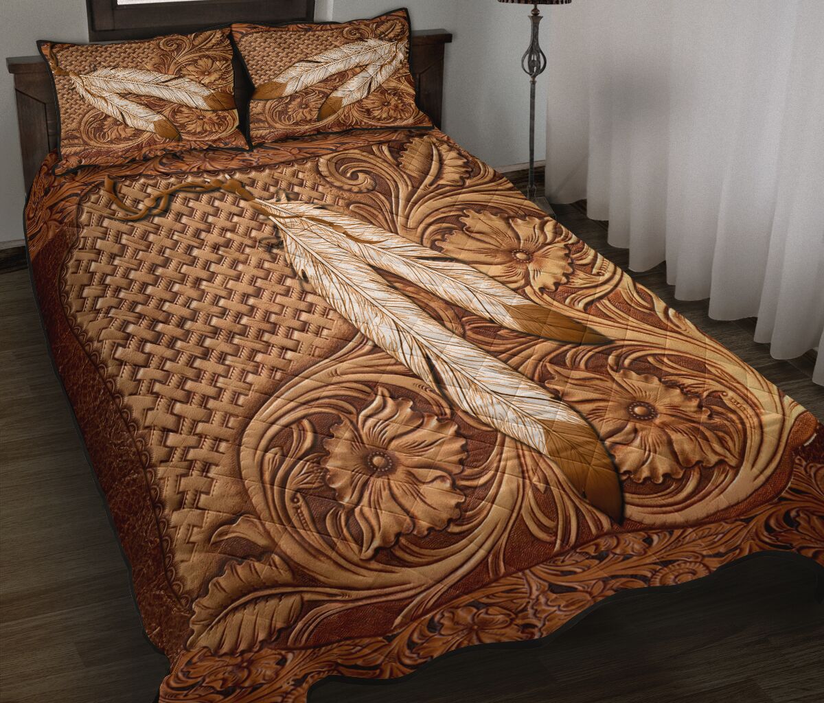 Native American India Feather American Indian Quilt Set 0622