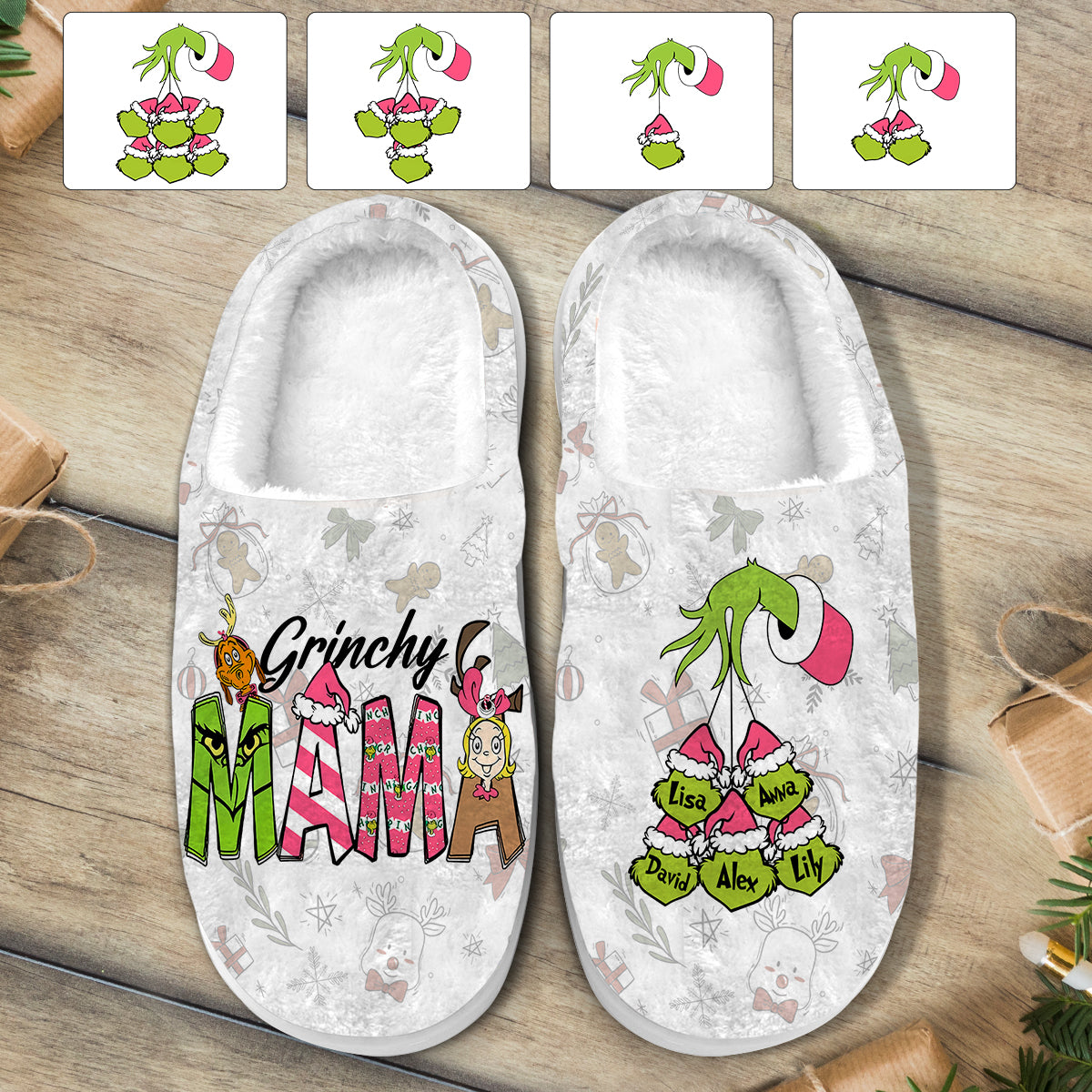 Grinchy Mama - Personalized Mother Slippers
