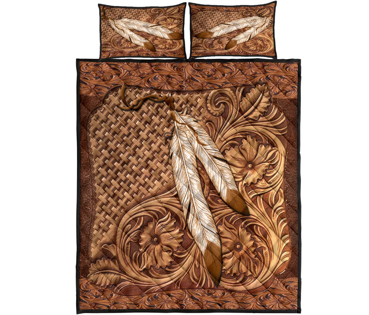 Native American India Feather American Indian Quilt Set 0622