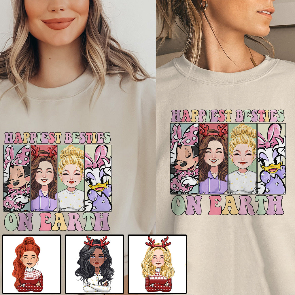 Happiest Besties On Earth - Personalized Bestie All Over Shirt