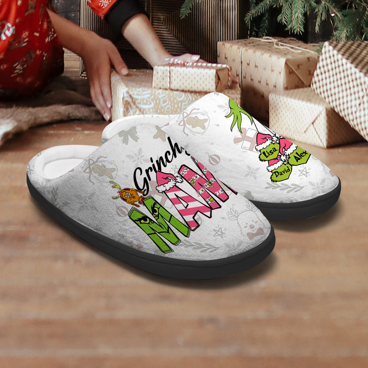 Grinchy Mama - Personalized Mother Slippers