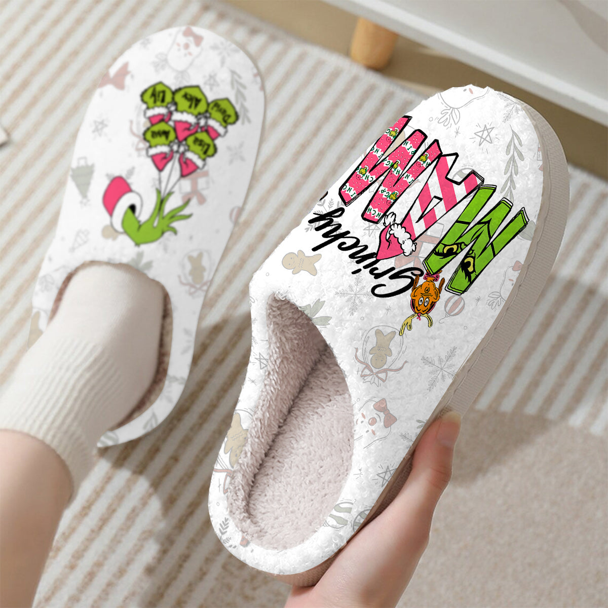 Grinchy Mama - Personalized Mother Slippers
