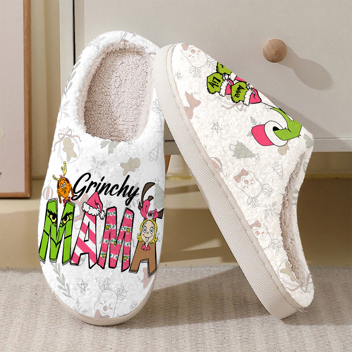 Grinchy Mama - Personalized Mother Slippers