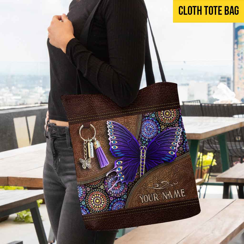 Hope For A Cure Magical Butterfly Fibromyalgia Warrior Personalized Tote Bag