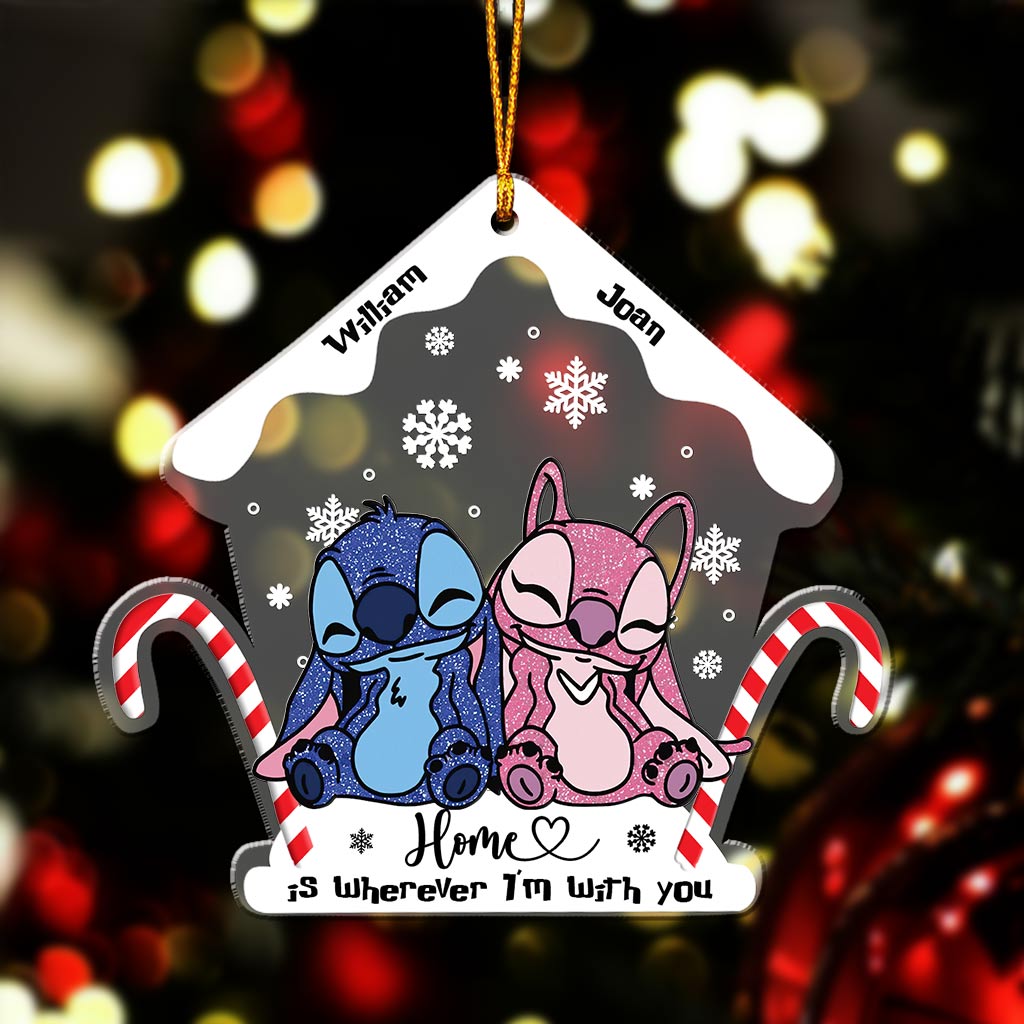 Home Is Wherever I Am With You - Personalized Christmas Ohana Transparent Ornament