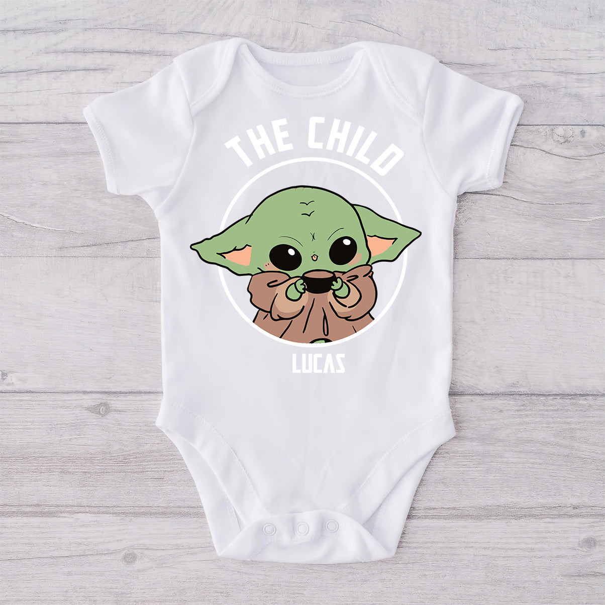 First Father's Day - Personalized The Force T-shirt And Baby Onesie