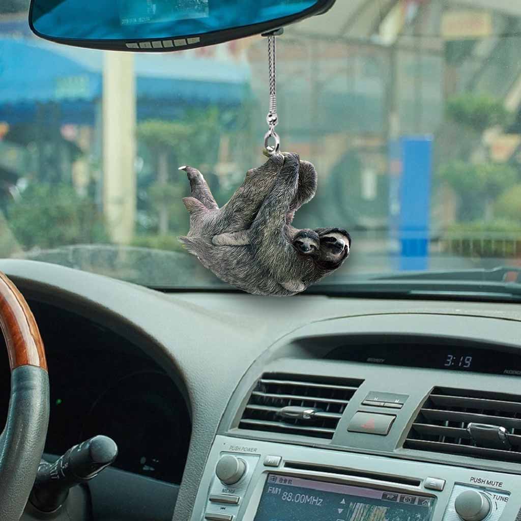 Cute Sloth Car Ornament (Printed On Both Sides)