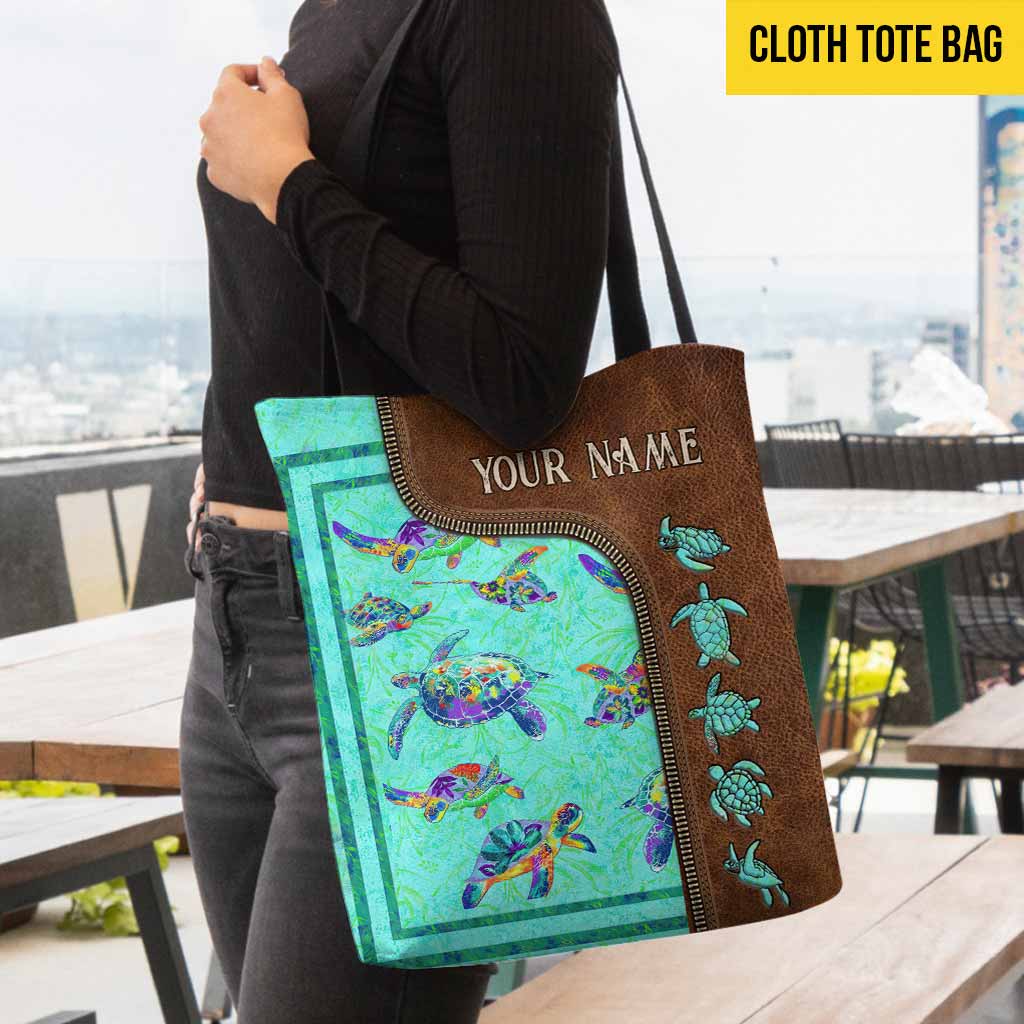 Salty Lil' Beach - Personalized Turtle Tote Bag
