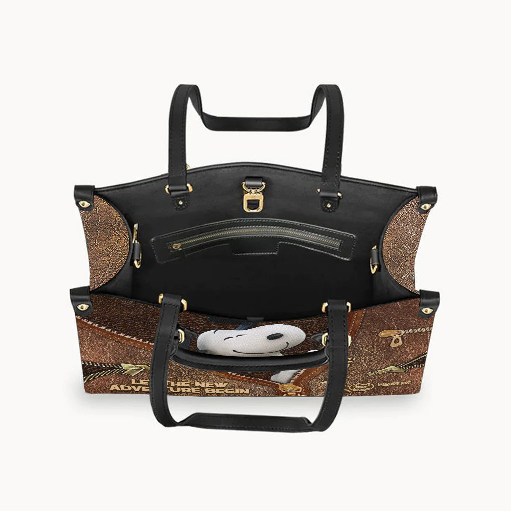 Let's The New Adventure Begin - Personalized Leather Handbag & Luggage Cover