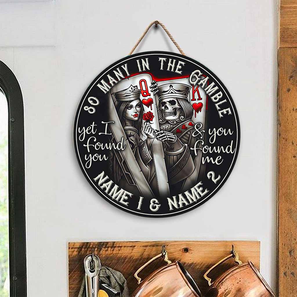 So Many In The Gamble - Poker Personalized Round Wood Sign