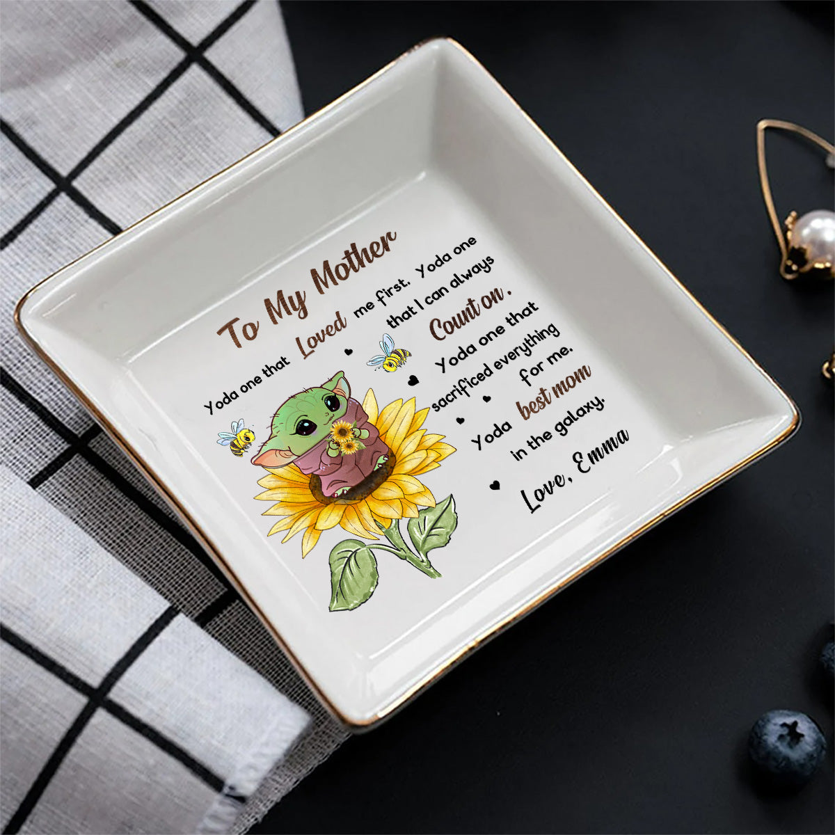 To My Mother - Personalized Mother's Day The Force Jewelry Dish