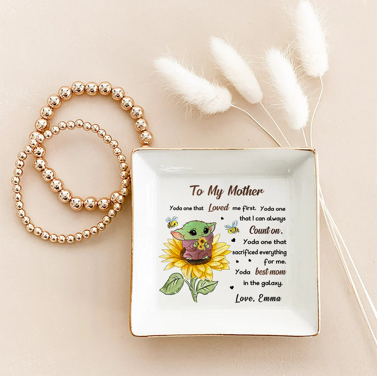 To My Mother - Personalized Mother's Day The Force Jewelry Dish