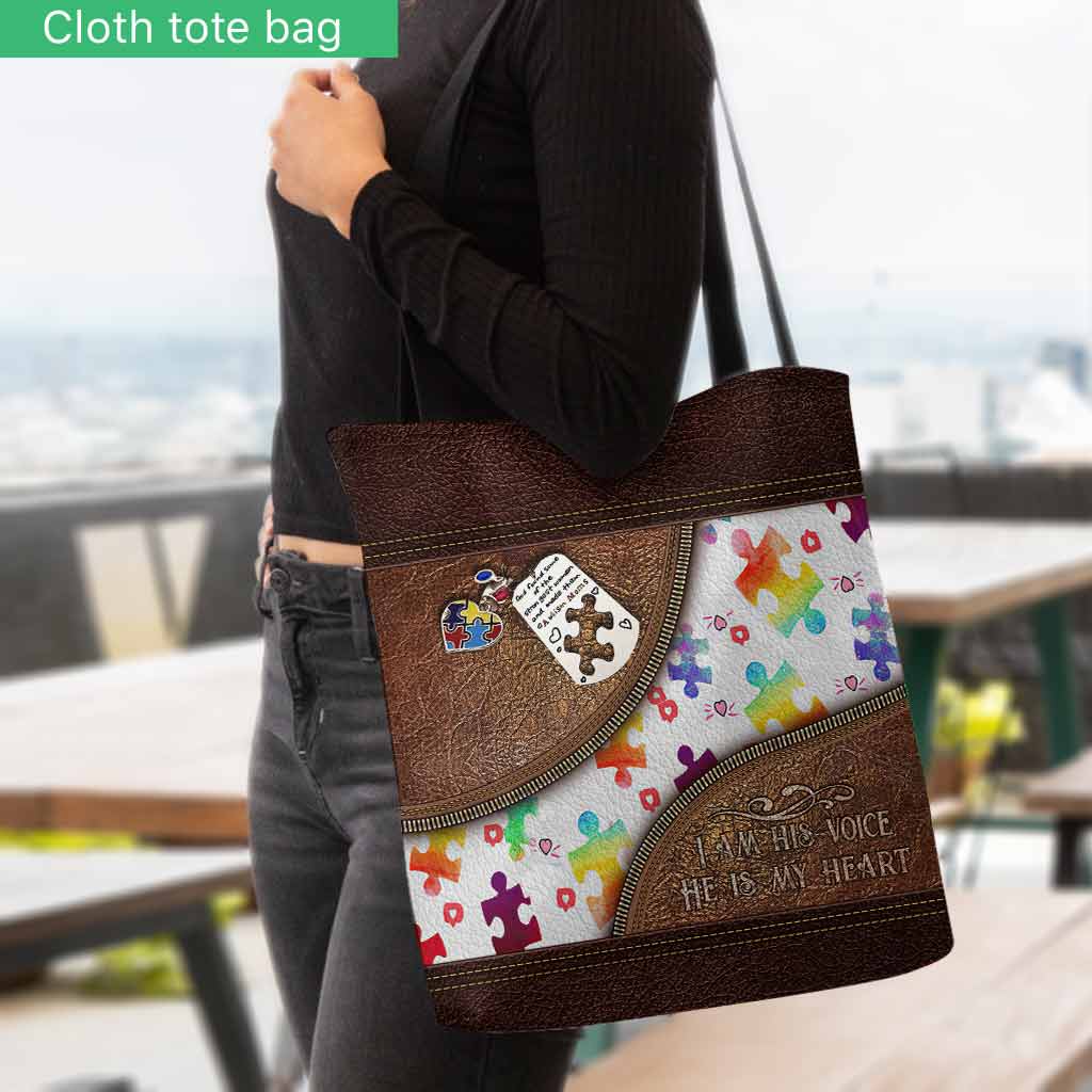 I'm His Voice He Is My Heart  - Autism Awareness Tote Bag 062021