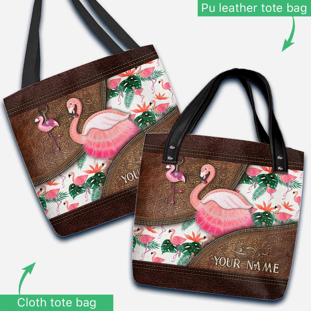 Love Flamingos Personalized  Tote Bag