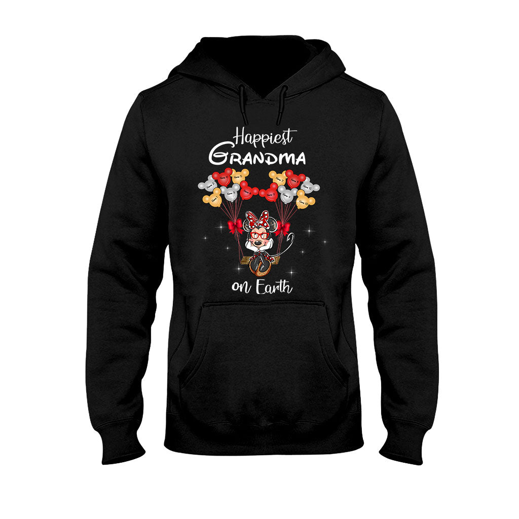 Happiest Grandma On Earth - Personalized Grandma T-shirt and Hoodie