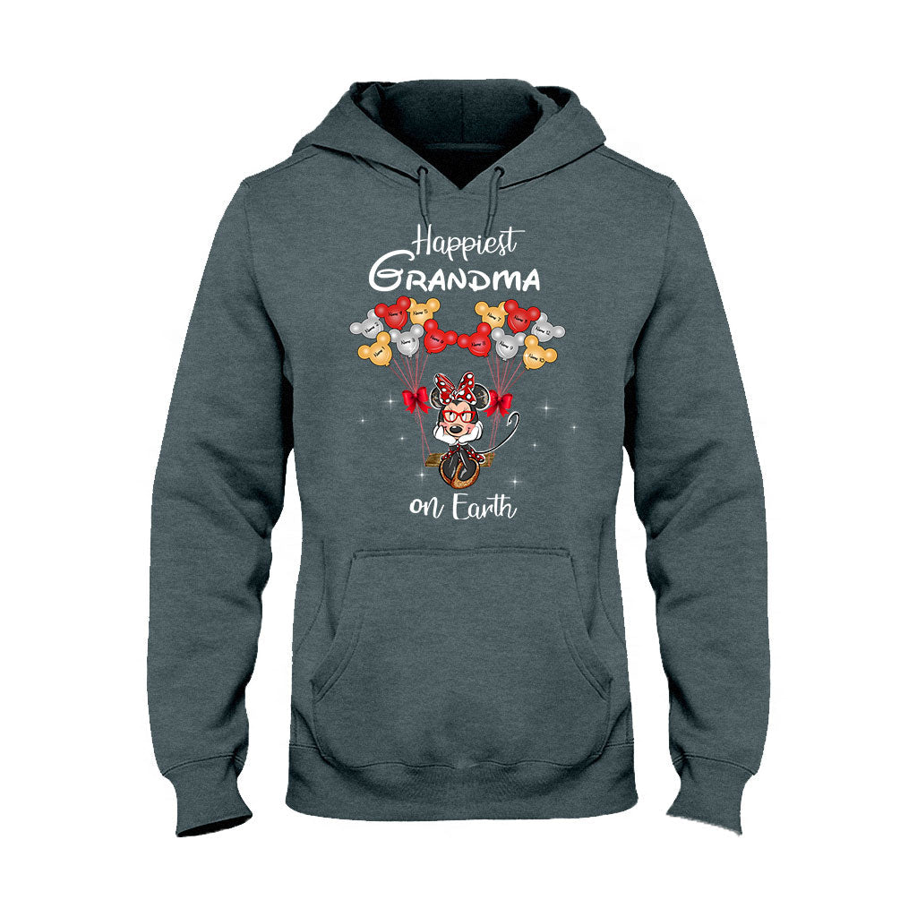 Happiest Grandma On Earth - Personalized Grandma T-shirt and Hoodie