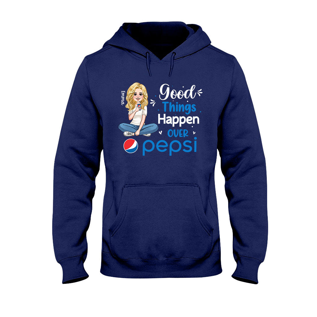 Good Things Happen Over - Personalized Blue Soft Drink T-shirt and Hoodie