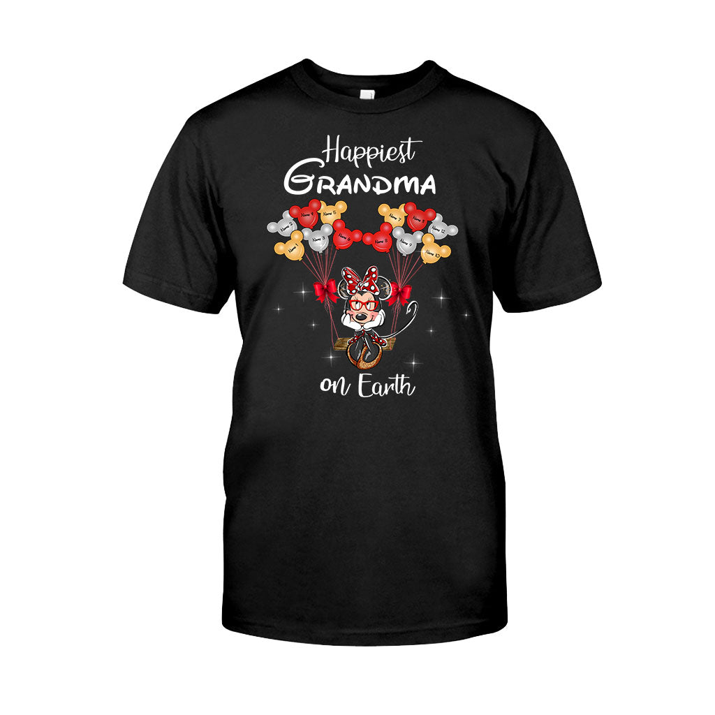 Happiest Grandma On Earth - Personalized Grandma T-shirt and Hoodie
