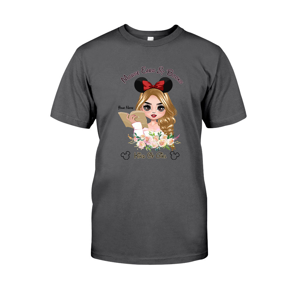 Mouse Ears And Book Kind Of Girl - Personalized Book T-shirt and Hoodie