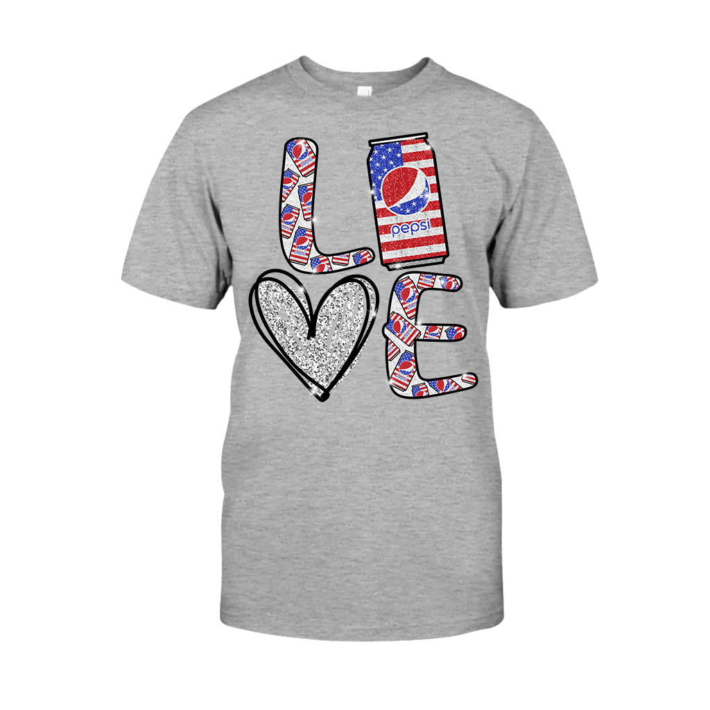 Love Summer Patriotic Blue Soft Drink T-shirt and Hoodie