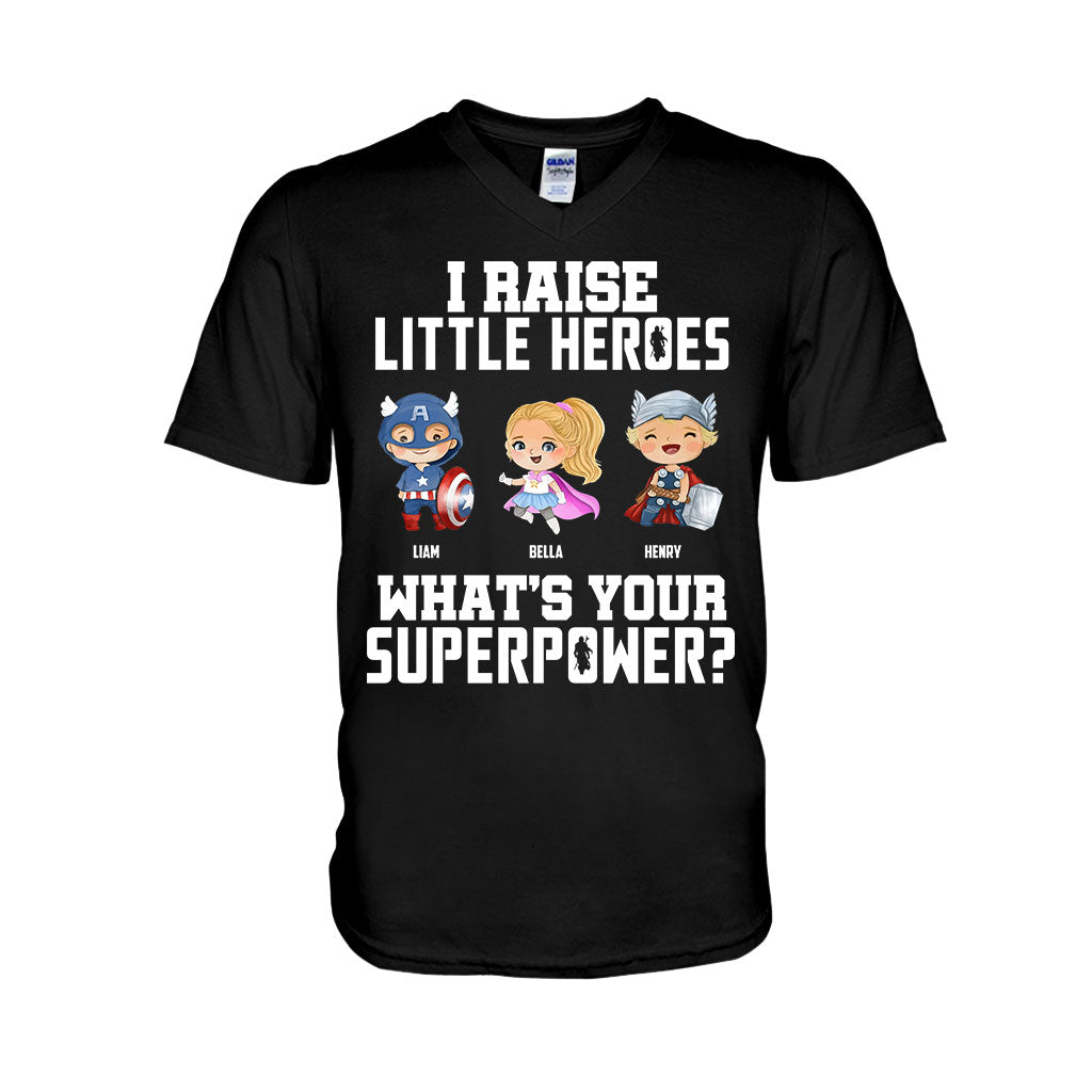 I Raise Little Heroes - Personalized Father T-shirt and Hoodie
