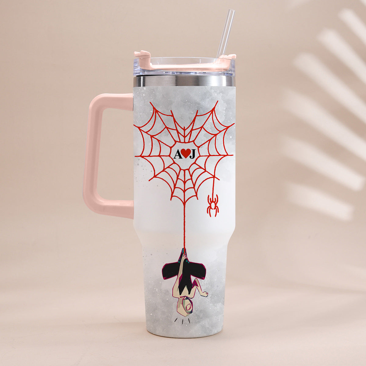 Love You In Every Multiverse - Personalized Couple Tumbler With Handle
