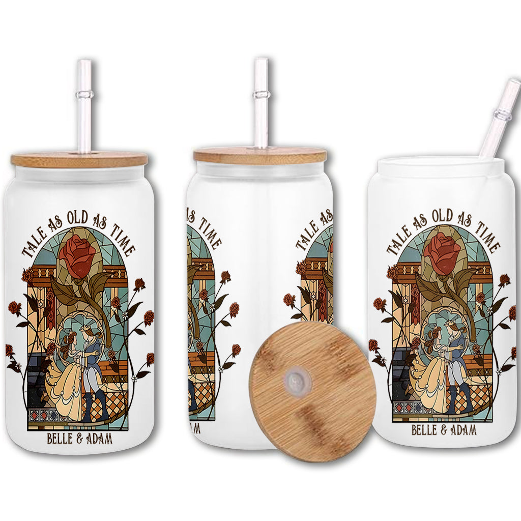 Tale As Old As Times - Personalized Beauty And The Beast Can Glass