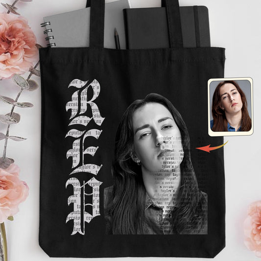 Custom Black And White Photo REP - Personalized Tay-tay Lover Tote Bag