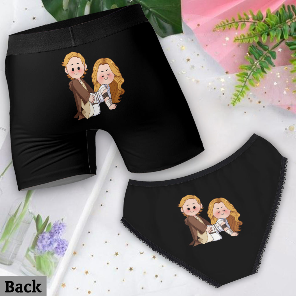 I Love You I Know - Personalized Couple Lace Border Women Briefs And Men’s Boxer Briefs