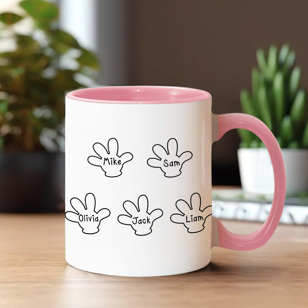 Happiest Grandma Mama On Earth Mouse Ears - Personalized Grandma Accent Mug