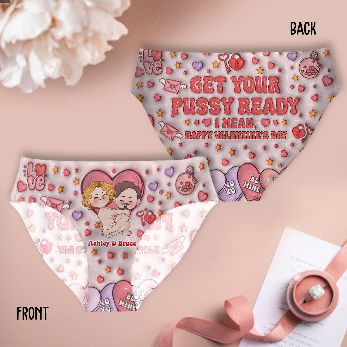 Get Your WIlly Ready - Personalized Couple Women Briefs & Men Boxer Briefs