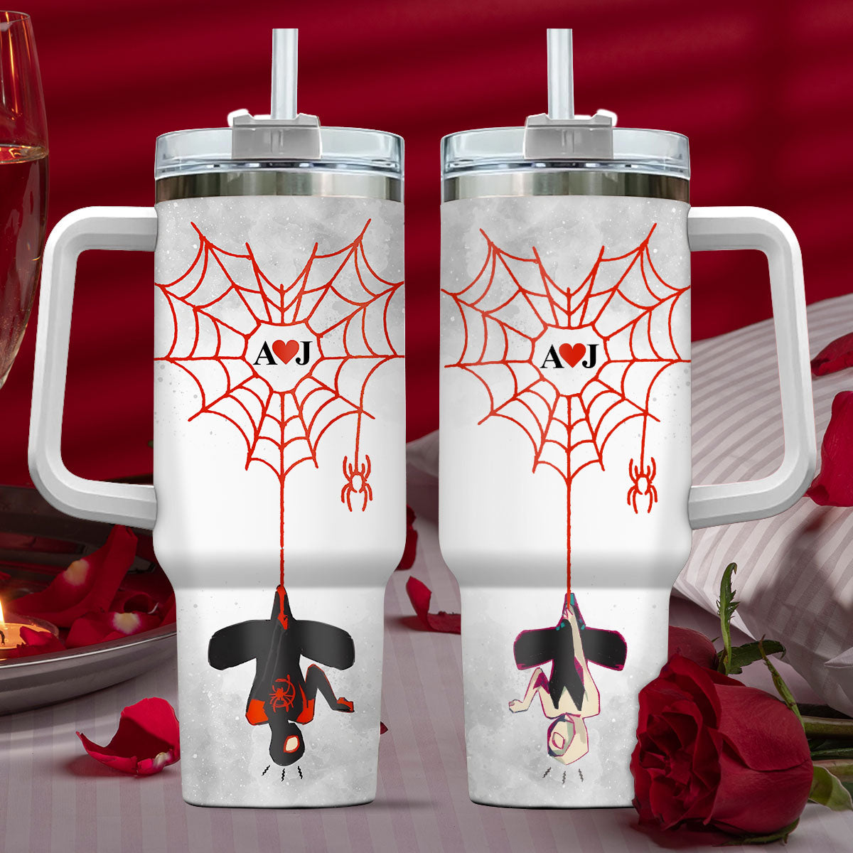 Love You In Every Multiverse - Personalized Couple Tumbler With Handle