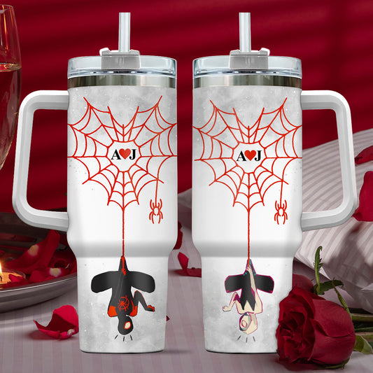 Love You In Every Multiverse - Personalized Couple Tumbler With Handle