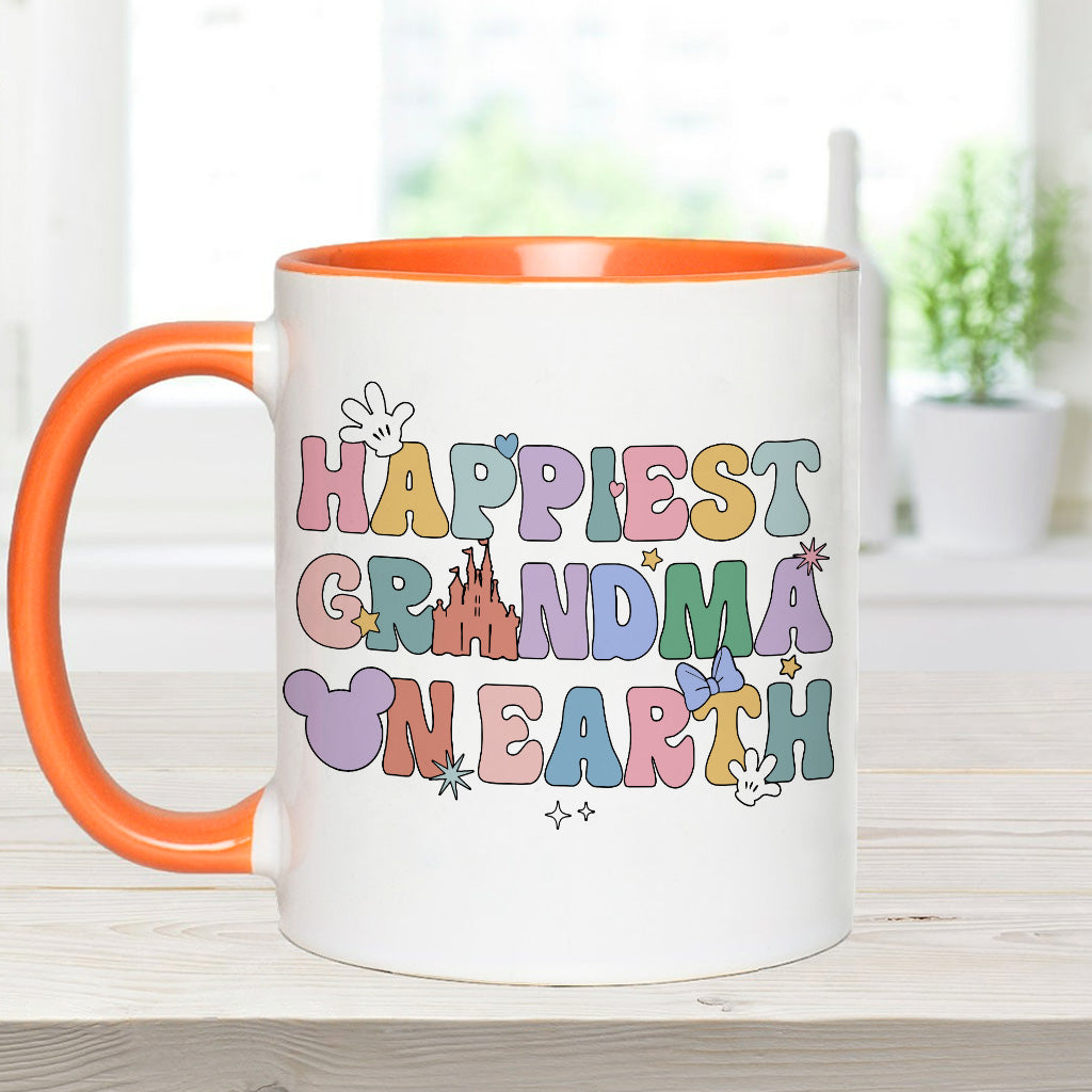 Happiest Grandma Mama On Earth Mouse Ears - Personalized Grandma Accent Mug