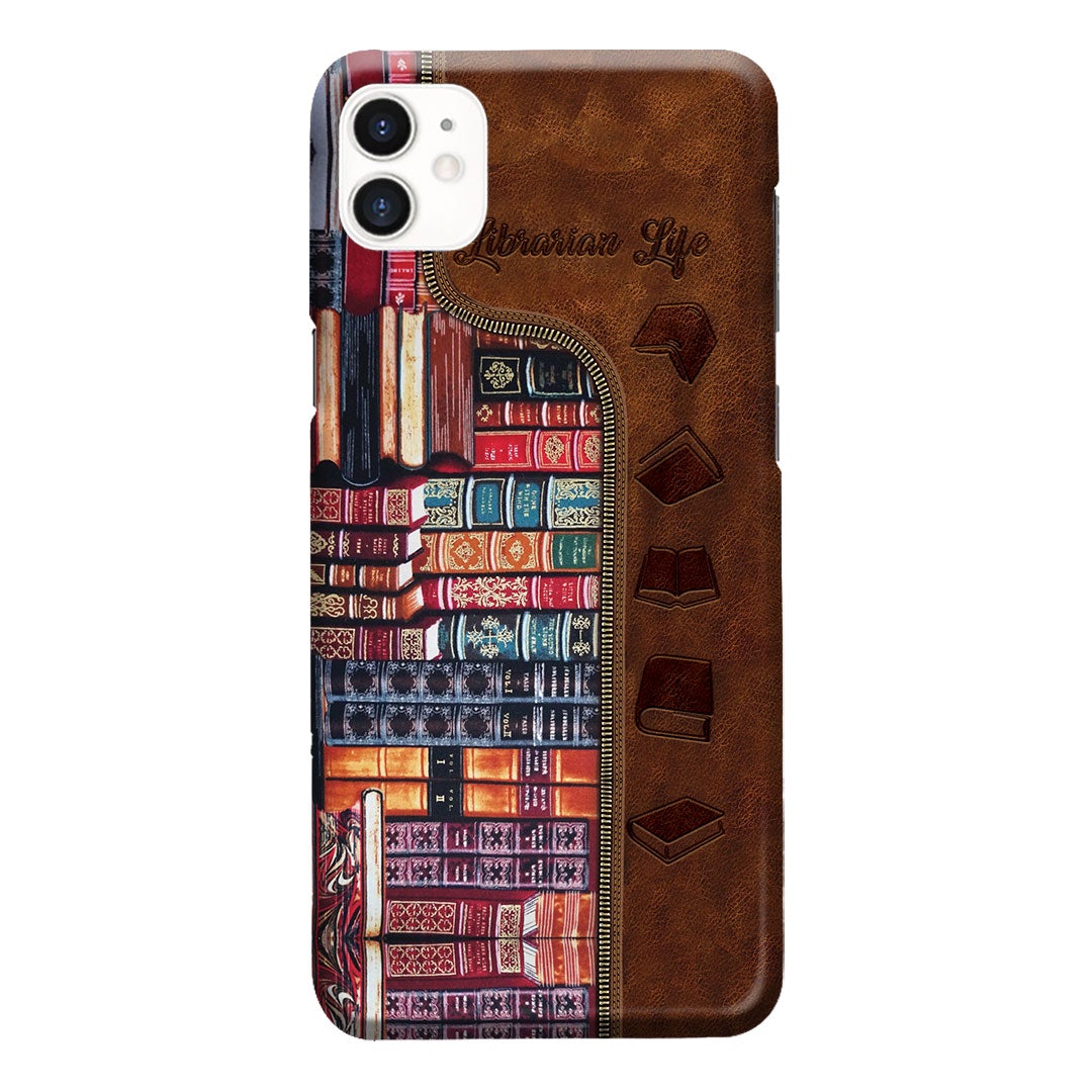 Librarian Leather Pattern Print Phone Case