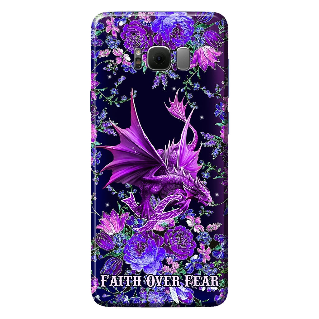 Faith Over Fear Dragon - Cystic Fibrosis Awareness Phone Case